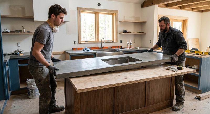 Cement Counter Installation in Marin County, CA