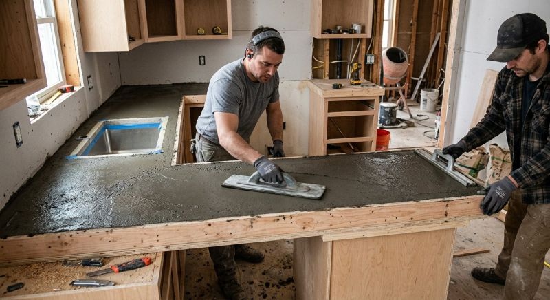 Concrete Countertop Pouring in Marin County, CA