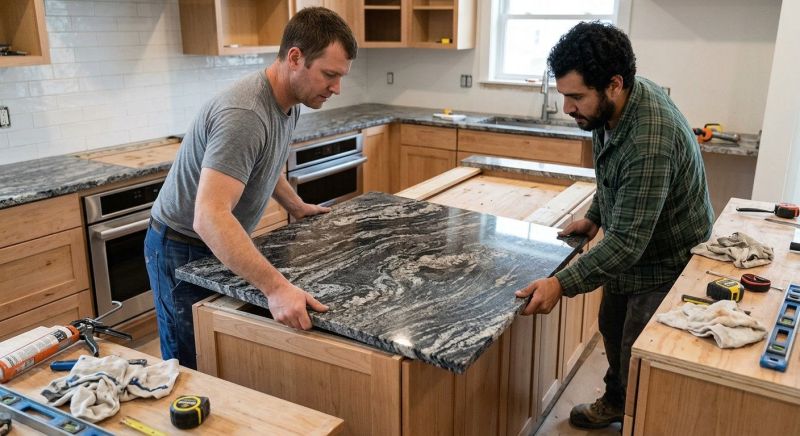 Granite Slab Installation in Marin County, CA