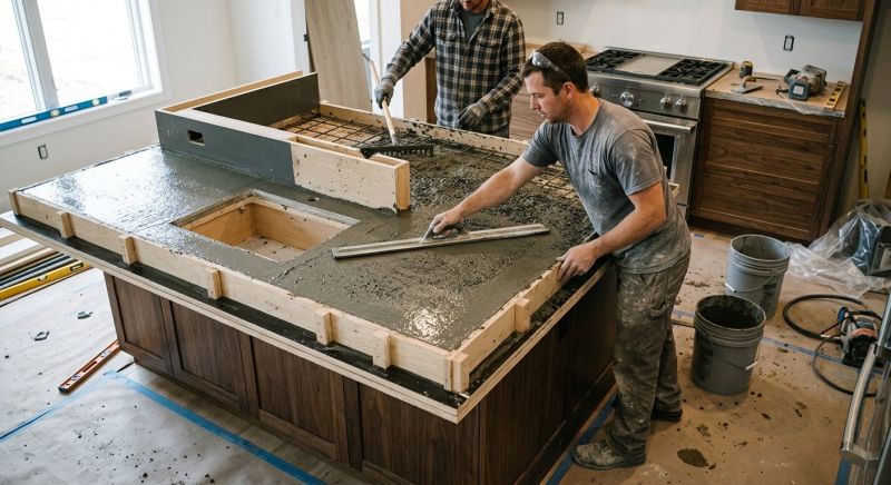 Poured Countertop Installation in Santa Rosa, CA