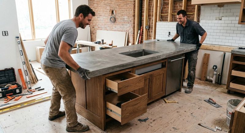 Poured Countertop Installation in Santa Rosa, CA