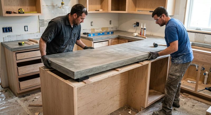 Poured Countertop Installation in Sonoma County, CA